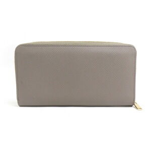 Celine wallet round zipper greige leather long